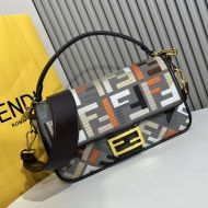 Fendi Medium Baguette Bag In FF Motif Canvas Multi Grey