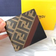 Fendi Bi-fold Wallet In FF Motif Fabric Brown/Coffee