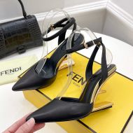 Fendi First Slingback Pumps Women Calf Leather Black