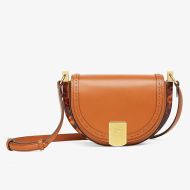 Fendi Moonlight Bag In ROMA Logo Calf Leather Brown