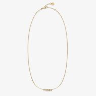 Fendi Signature Necklace In Crystal Metal Gold