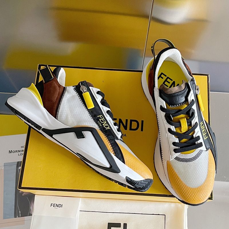 Fendi yellow sneakers hotsell