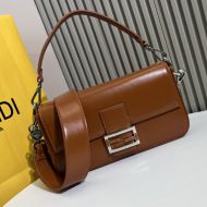 Fendi Medium Baguette Bag In Tiffany Smooth Leather Brown