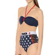 Fendi Bikini Set Women Fila Logo Motif Lycra Blue/White