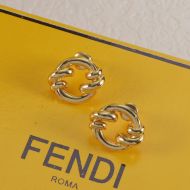 Fendi Filo F Earrings In Metal Gold