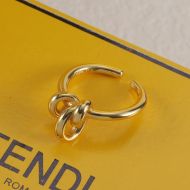 Fendi Filo F Open Ring In Metal Gold