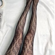 Fendi Pantyhose In FF Netting Mesh Black