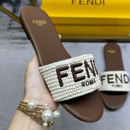 Fendi Sunshine Slides Women Fiber White