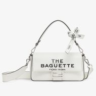 Fendi Baguette Bag In The Baguette Motif Nappa Leather White