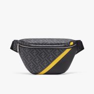 Fendi Belt Bag In FF Motif Fabric Black/Yellow