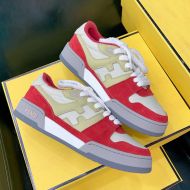 Fendi Match Compact Sneakers In Suede Red