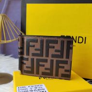 Fendi Bill Clip In FF Motif FF Motif Nappa Leather Brown