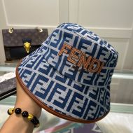 Fendi Bucket Hat In Fendi Roma FF Motif Canvas Navy Blue