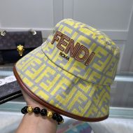 Fendi Bucket Hat In Fendi Roma FF Motif Canvas Yellow