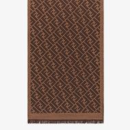 Fendi FF Scarf In Silk and Wool Brown