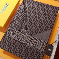 Fendi FF Scarf In Wool Grey