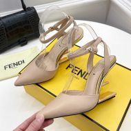 Fendi First Slingback Pumps Women Calf Leather Beige