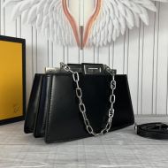 Fendi Medium Peekaboo Cut bag In Calf Leather Black