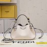 Fendi Mini Pomodorino Bucket Bag In Calf Leather Beige