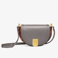 Fendi Moonlight Bag In ROMA Logo Calf Leather Grey