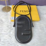 Fendi O'Lock Phone Pouch In Calf Leather Black