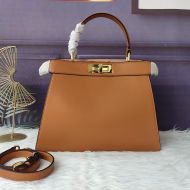 Fendi Small Peekaboo Iseeu Bag In Nappa Laether Brown