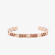 F Is Fendi Bangle Bracelet In Metal with Crystals Rose Gold