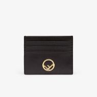 F is Fendi Card Holder In Calf Leather Black