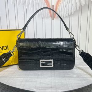 Fendi x Tiffany Baguette Bag In Crocodile Leather Black