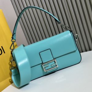Fendi x Tiffany Baguette Bag In Smooth Leather Blue