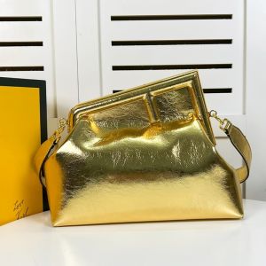 Fendi Medium First Bag In Nappa Leather Gold