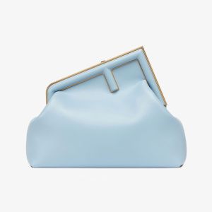 Fendi Medium First Bag In Nappa Leather Sky Blue