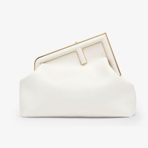 Fendi Medium First Bag In Nappa Leather White