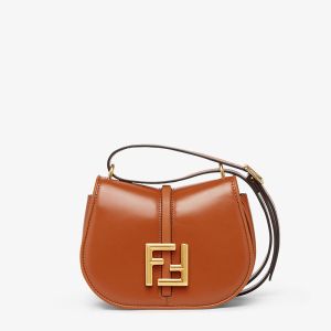 Fendi Mini C'mon Bag In Calf Leather Brown