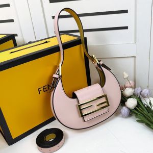 Fendi Mini Cookie Hobo Bag In Calf Leather Pink