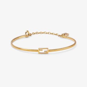 Fendi Baguette Bracelet In Metal Gold