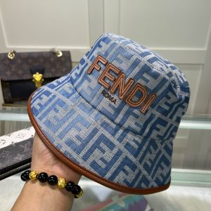 Fendi Bucket Hat In Fendi Roma FF Motif Canvas Blue