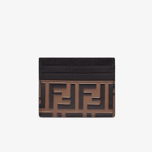 Fendi Card Holder In FF Motif Nappa Leather Black