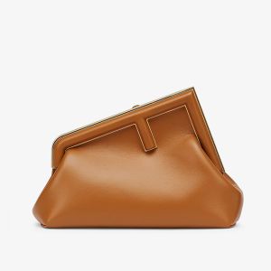 Fendi Small First Bag In Nappa Leather Brown