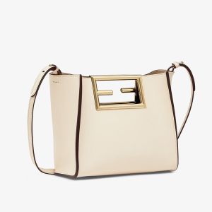 Fendi Small Way Bag In Calf Leather White